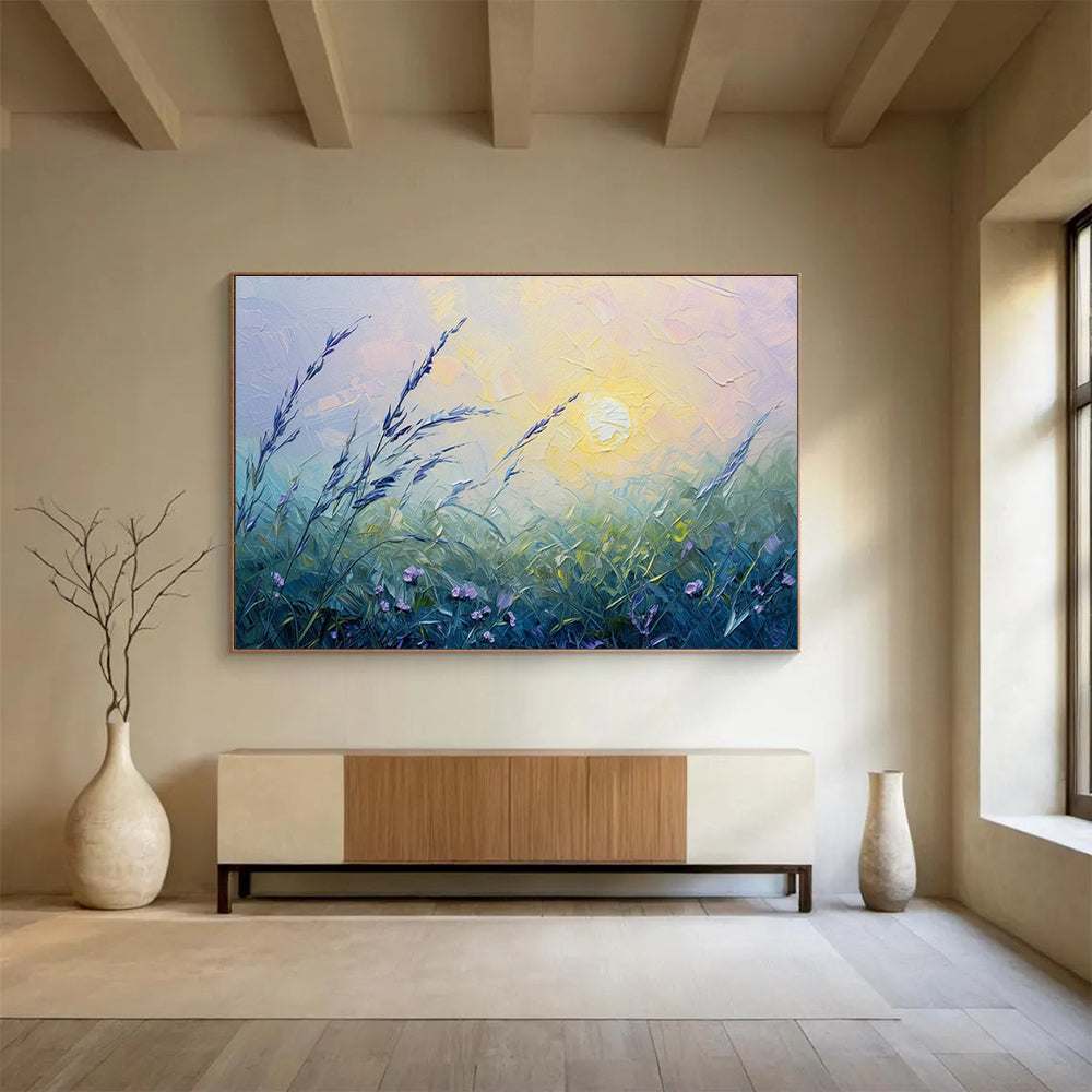 meadow evening painting canvas design 4